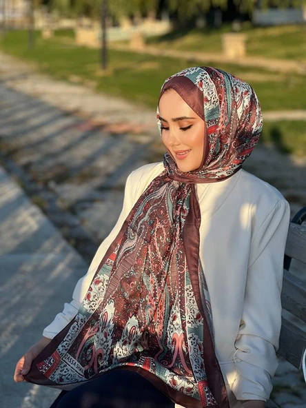 Etnik Desen Queen Şal Kahve - 3