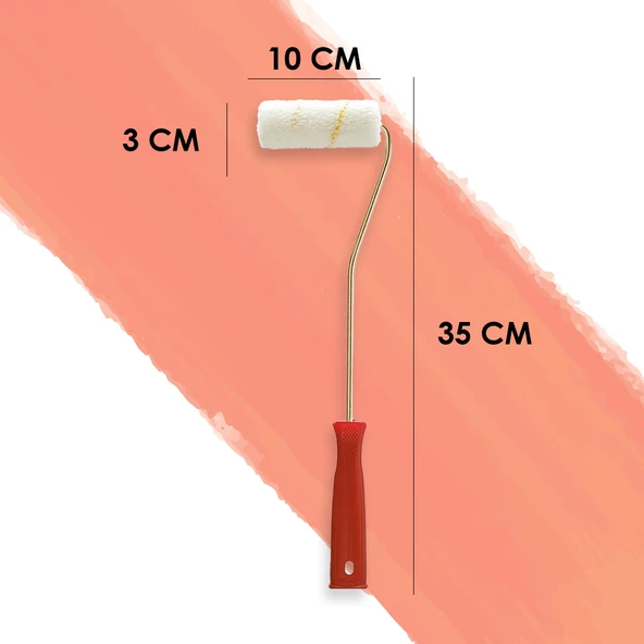 Dekor 1084 Eksport Parmak Saplı Boya Rulosu Saten Boyama Tadilat Rulosu 10 cm - Resim 3