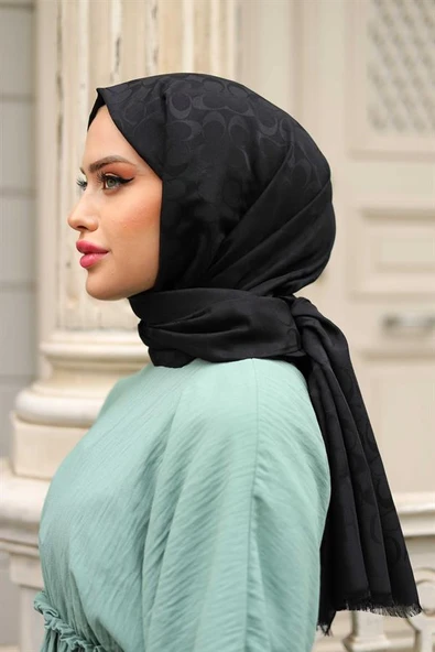 C Desen Şal Siyah