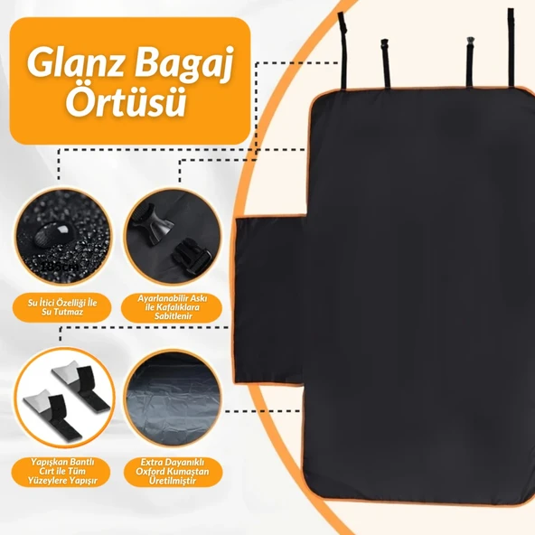 Glanz Araba Bagaj Koruma Örtüsü Suya Dayanıklı Kolay Temizlenebilir Oto Araç Bagaj Örtü 185 105 cm - 5