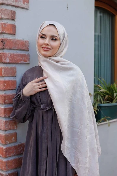 Etro Desen Premium Şal Vanilya - Resim 4