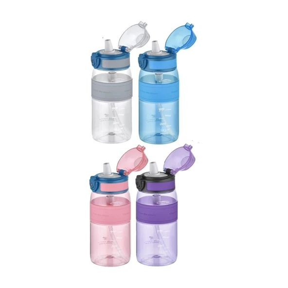 Uzspace Tritan Pipetli Su Matarası 440ML 4105 Mor - 3