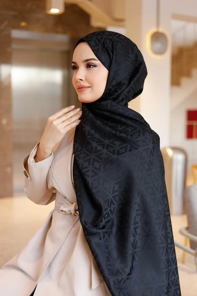 İpeksi Jakar Deluxe Şal Siyah - Resim 6