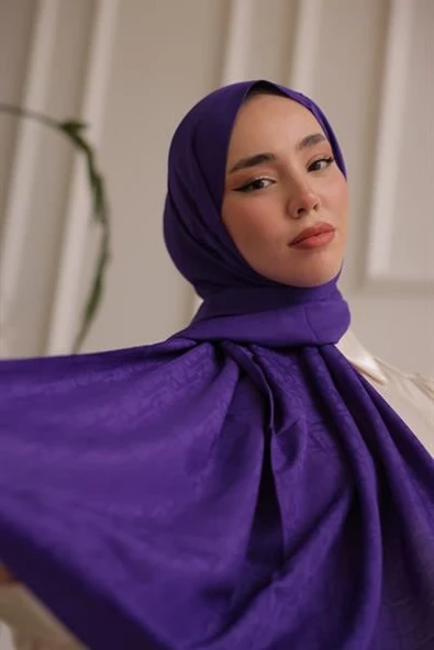 D Desen Şal Mor ürün görseli