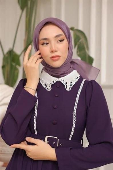 Abiye Eşarp Lila - 5