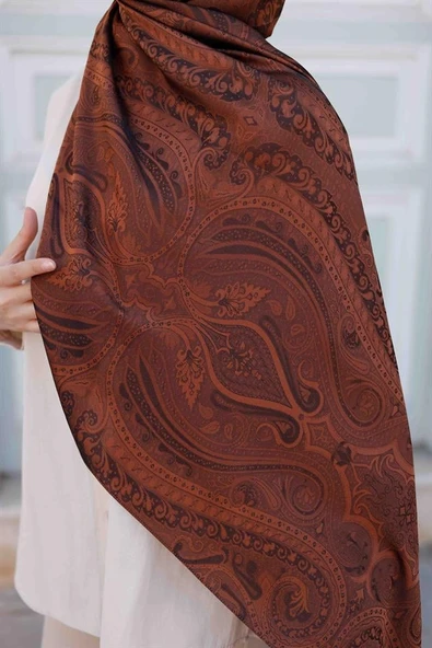 Etro Desen Premium Şal Fındık Kabuğu - Resim 4