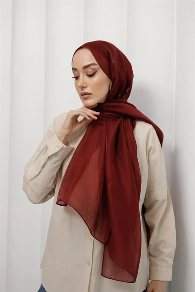 Abiye Şal Bordo - Resim 3