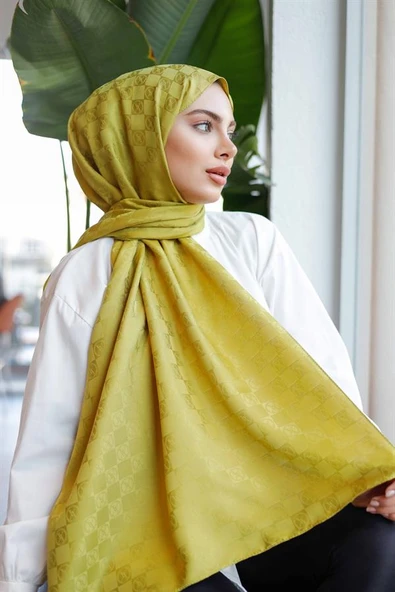 Dama Desen Şal Yağ Yeşili - Resim 6