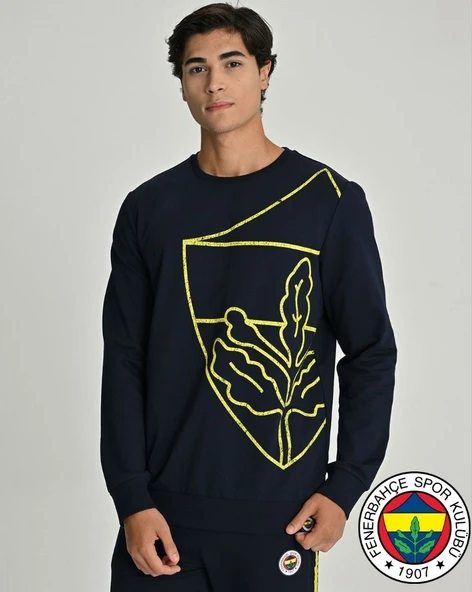 Fenerbahçe S.K. 25/26 Sezon Tribün All Over Baskı Logolu Erkek Sweatshirt ürün görseli
