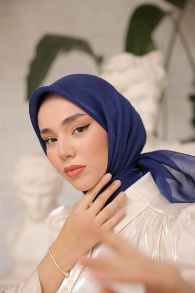 Abiye Eşarp Gece Mavi