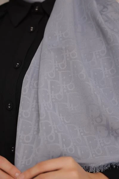 D Desen Şal Gri - Resim 4