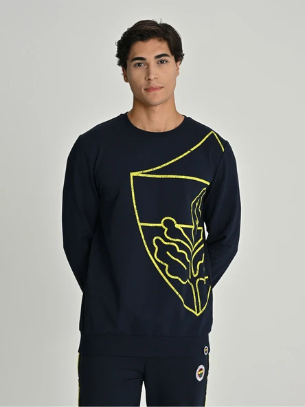 Fenerbahçe S.K. 25/26 Sezon Tribün All Over Baskı Logolu Erkek Sweatshirt - Resim 3