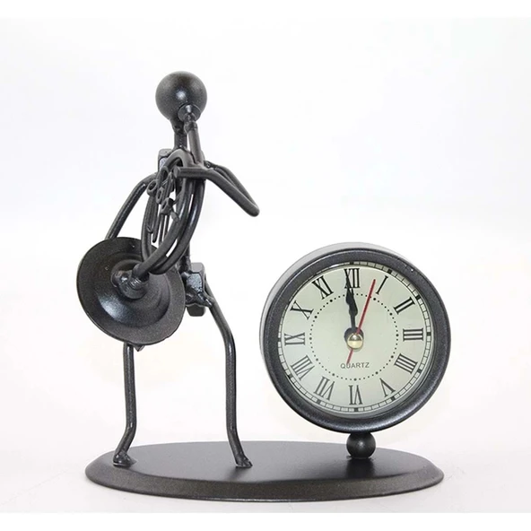 Metal Müzisyen Saat Dekoratif Hediyelik - Resim 2