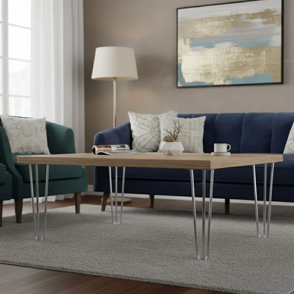 Martı Krom Gümüş Metal Sehpa Masa Ayağı 41 cm Tekli Dayanıklı Mobilya Destek Yükseltici Ayak Modeli - Resim 4