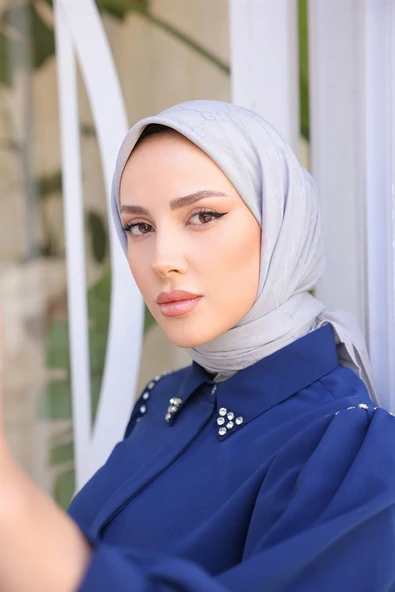 G Desen Eşarp Gri - 3