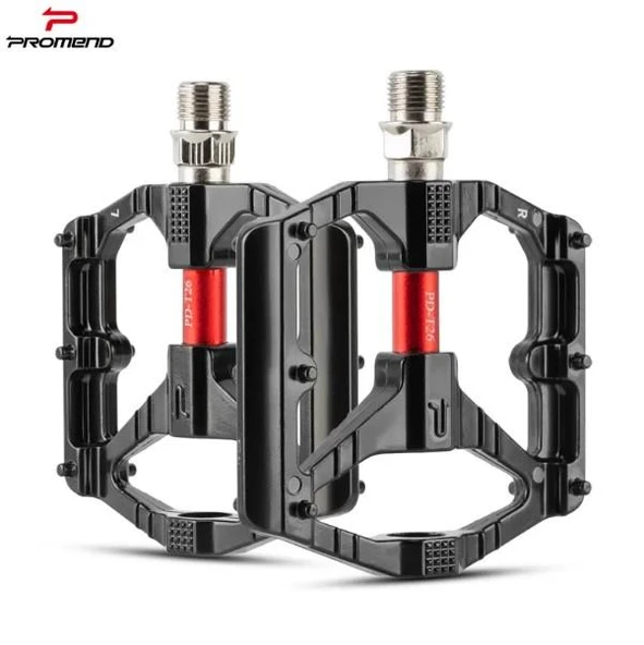 Sarissa T26 Çift Kovanlı Alüminyum Geniş Platform DU Peilin Rulman Bisiklet Pedalı Siyah - 2