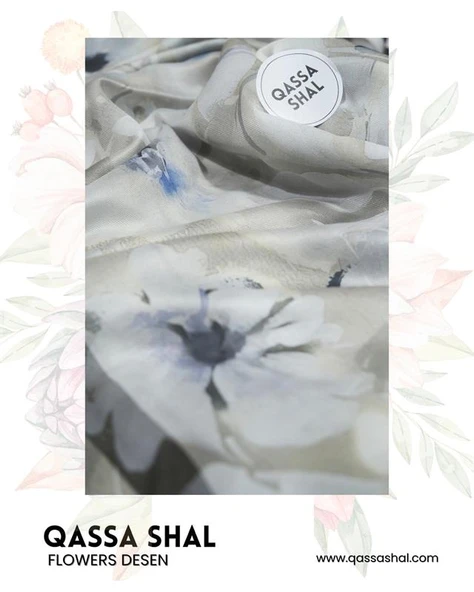 Flowers Desen Şal Bej ürün görseli