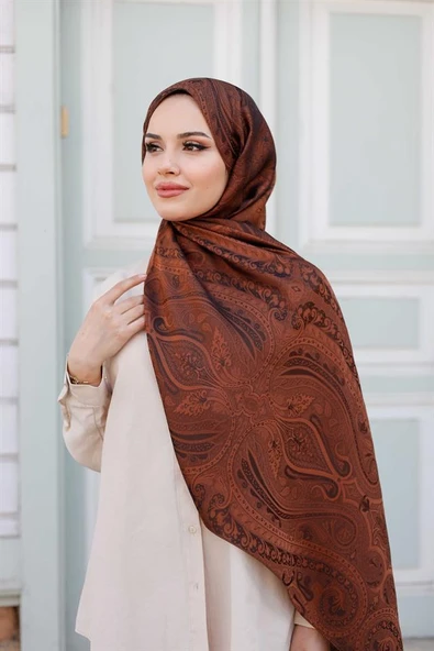 Etro Desen Premium Şal Fındık Kabuğu ürün görseli