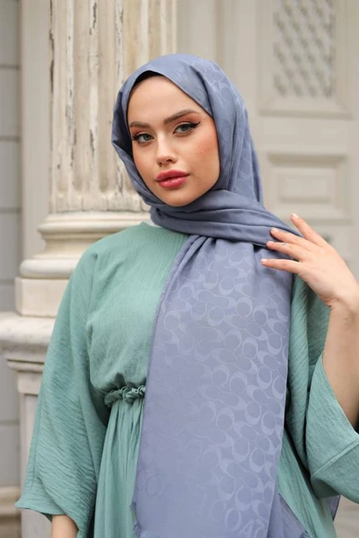 C Desen Şal Gri - Resim 5