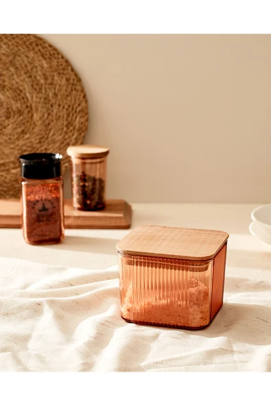 Renard Ahşap Kapaklı Saklama Kabı 500ml - Resim 2