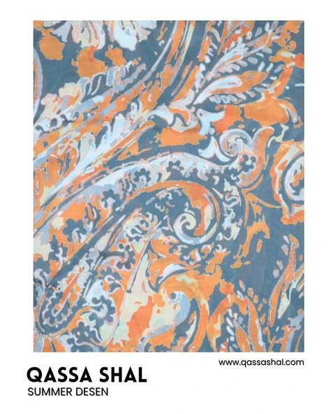 Summer Desen Şal Turuncu