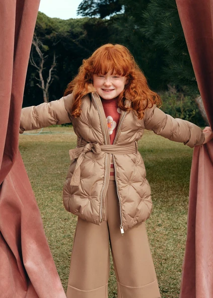 Mayoral Abel&Lula Kız Çocuk Kürk Kapşonlu Uzun Mıont ürün görseli