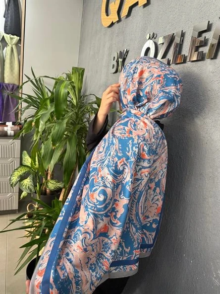 Summer Desen Şal İndigo ürün görseli