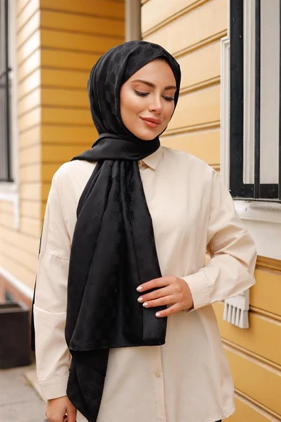 Dama Desen Şal Siyah - 4