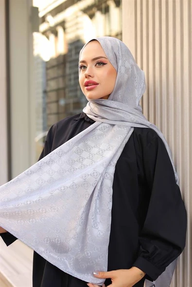 Dama Desen Şal Gri - 3