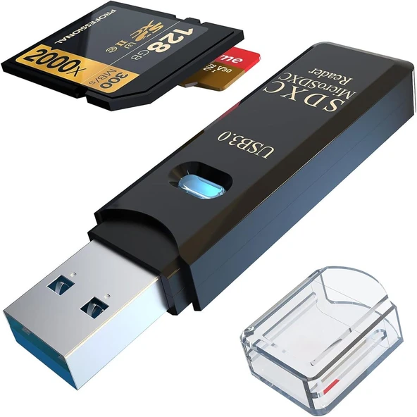Anunnaki USB 3.0 2‑in‑1 SD TF Kart Okuyucu & Dönüştürücü Hub Veri Aktarıcı Adaptör - 5