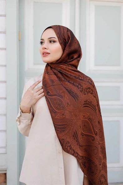 Etro Desen Premium Şal Fındık Kabuğu - Resim 3