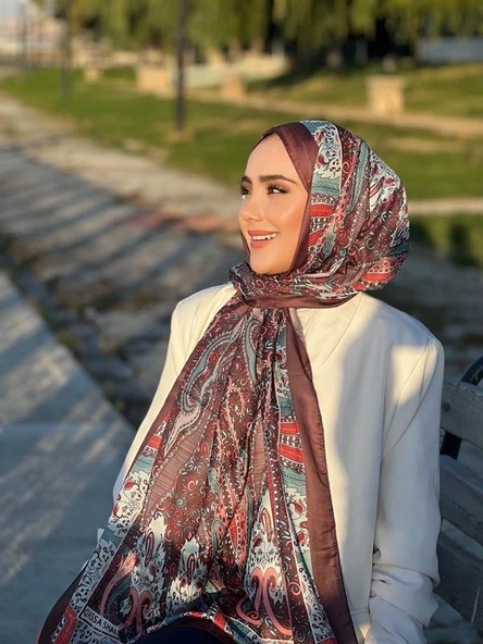 Etnik Desen Queen Şal Kahve - 2