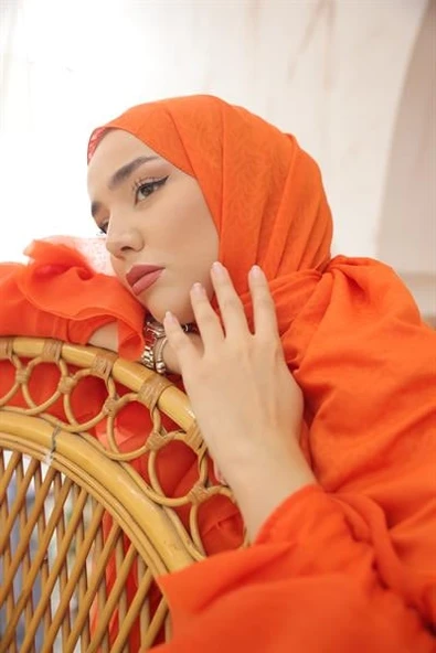 B Desen Şal Turuncu - 2