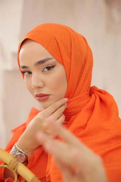 B Desen Şal Turuncu