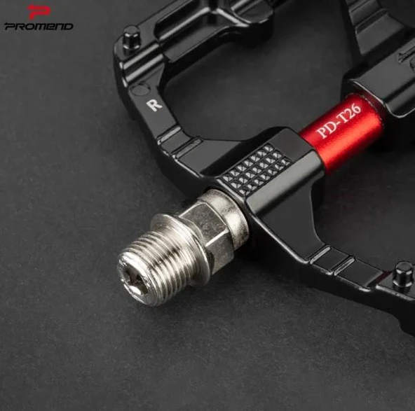 Sarissa T26 Çift Kovanlı Alüminyum Geniş Platform DU Peilin Rulman Bisiklet Pedalı Siyah - 4