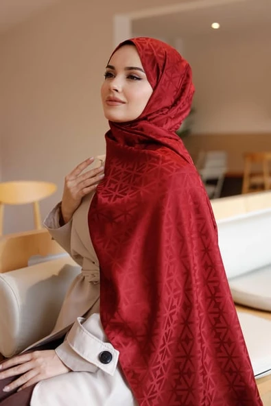 İpeksi Jakar Deluxe Şal Bordo - 5