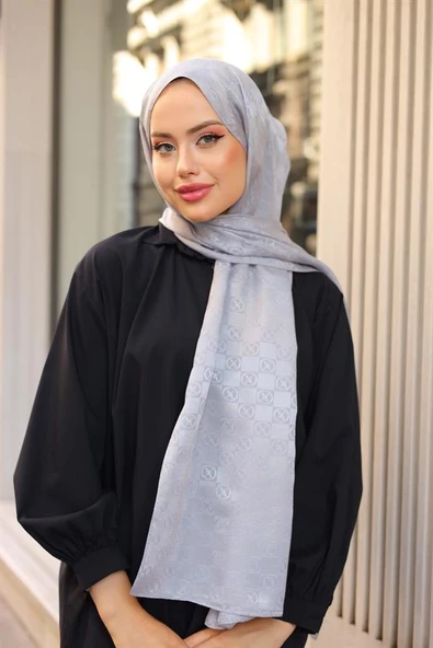 Dama Desen Şal Gri - 4