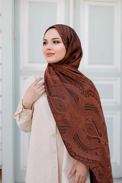 Etro Desen Premium Şal Fındık Kabuğu - Resim 2