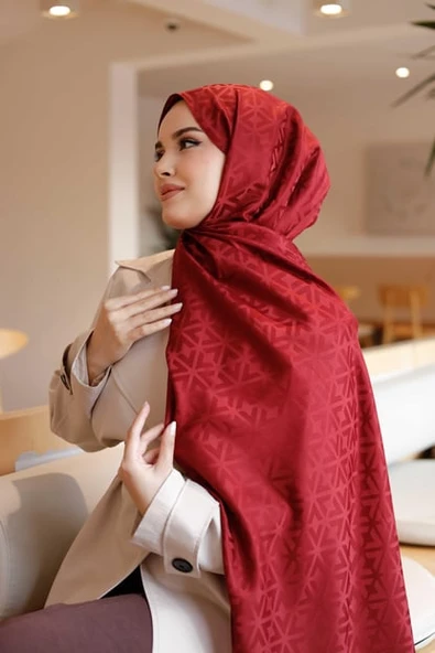 İpeksi Jakar Deluxe Şal Bordo - 3
