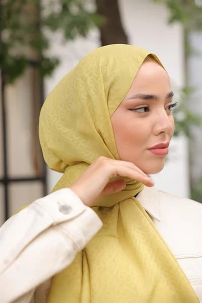 B Desen Şal Olive - 3