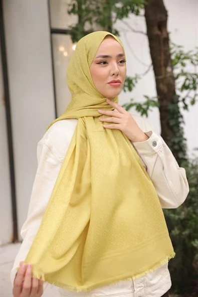 B Desen Şal Olive - 4