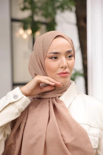 B Desen Şal Sütlü Kahve - Resim 2