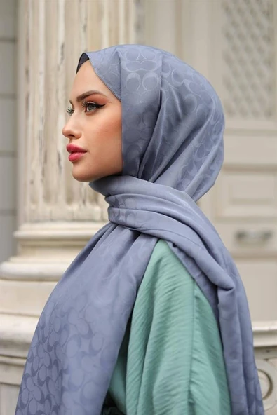 C Desen Şal Gri - Resim 2