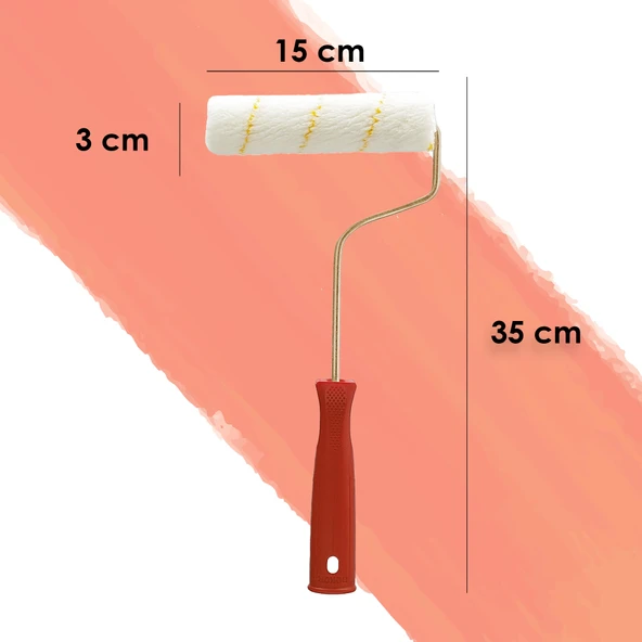 Dekor-1085 Eksport 14 mm Tüylü 2 cm İç Cephe Saplı Kalorifer Boya Rulosu 15 cm - Resim 3