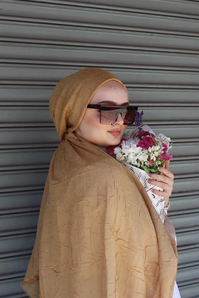 Bambu Kraş Şal Sütlü Kahve 168 - Resim 4