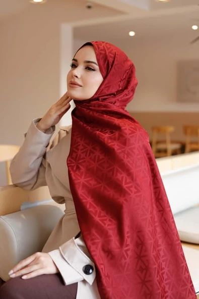 İpeksi Jakar Deluxe Şal Bordo - 2