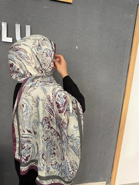 Summer Desen Şal Mürdüm