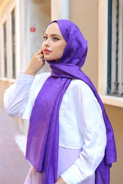 Dama Desen Şal Mor - 2