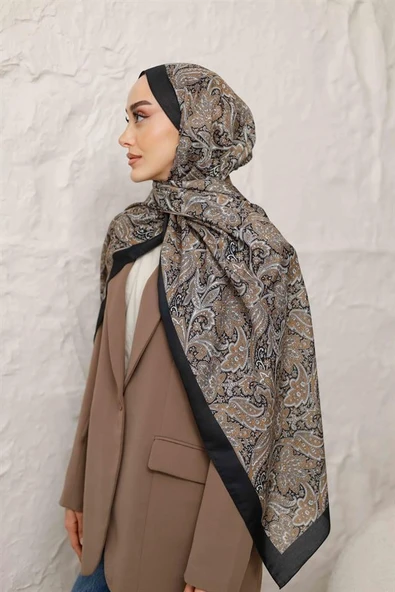 Etnik Desen Larisa Şal Sütlü Kahve - Resim 2
