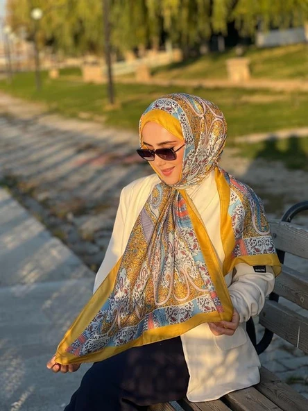 Etnik Desen Queen Şal Olive - Resim 3